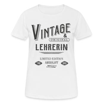 Lehrerin Vintage - Frauen T-Shirt atmungsaktiv - Weiß - Vorne - AI Model Female 172 dark (172cm)