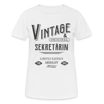 Sekretärin Vintage - Frauen T-Shirt atmungsaktiv - Weiß - Vorne - AI Model Female 172 dark (172cm)