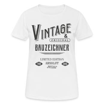 Bauzeichner Vintage - Frauen T-Shirt atmungsaktiv - Weiß - Vorne - AI Model Female 172 dark (172cm)
