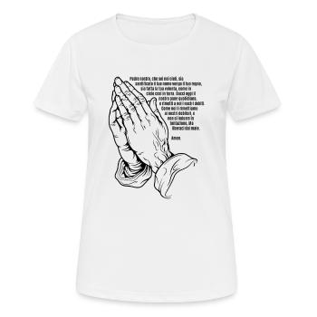 Beten - Vater unser im Himmel - Gebet - Frauen T-Shirt atmungsaktiv - Weiß - Vorne - AI Model Female 172 dark (172cm)