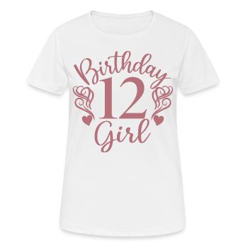 12th Birthday Girl, 12 Years Old Gift For Kids - Women's Breathable T-Shirt - white - Front - AI Model Female 172 dark (172cm)