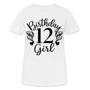 12th Birthday Girl, 12 Years Old Gift For Kids - Women's Breathable T-Shirt - white - Front - AI Model Female 172 dark (172cm)