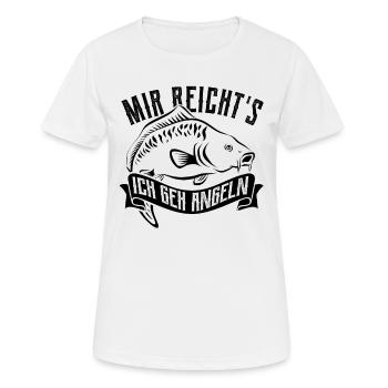 Mir reicht's ich geh angeln - Angler - Karpfen - Frauen T-Shirt atmungsaktiv - Weiß - Vorne - AI Model Female 172 dark (172cm)