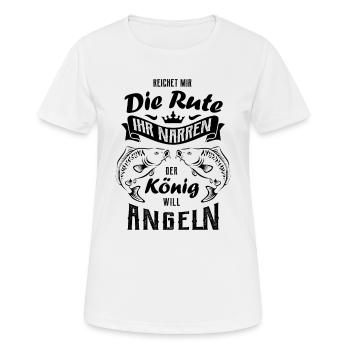 Reichet die Rute der König will Angeln - Karpfen - Frauen T-Shirt atmungsaktiv - Weiß - Vorne - AI Model Female 172 dark (172cm)