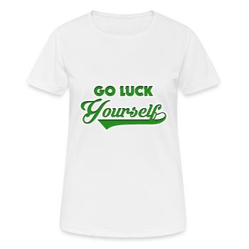 St. Patricks Day Bier Pub Glück Irland Geschenk - Frauen T-Shirt atmungsaktiv - Weiß - Vorne - AI Model Female 172 dark (172cm)