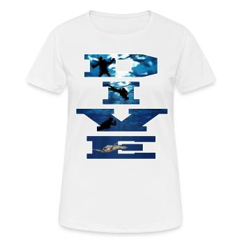 Diver, - Frauen T-Shirt atmungsaktiv - Weiß - Vorne - AI Model Female 172 dark (172cm)