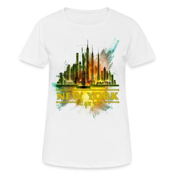 New York - T-shirt respirant Femme - blanc - Devant - AI Model Female 172 dark (172cm)