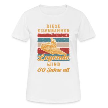 Eisenbahner 80 Jahre Eisenbahn 80 Geburtstag Zug - Frauen T-Shirt atmungsaktiv - Weiß - Vorne - AI Model Female 172 dark (172cm)