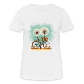 Bicycle connected to dandelion - Women's Breathable T-Shirt - white - Front - AI Model Female 172 dark (172cm)