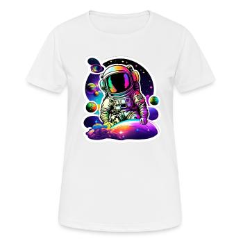Psychedelic Astronaut I - Frauen T-Shirt atmungsaktiv - Weiß - Vorne - AI Model Female 172 dark (172cm)