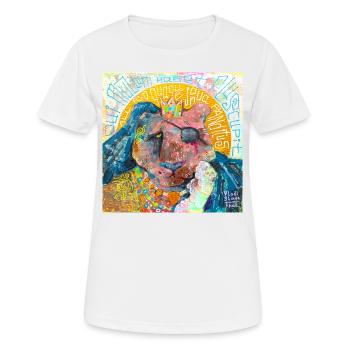 Lion pèlerin - T-shirt respirant Femme - blanc - Devant - AI Model Female 172 dark (172cm)