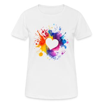 Buntes Herz Valentinstag Geschenk - Frauen T-Shirt atmungsaktiv - Weiß - Vorne - AI Model Female 172 dark (172cm)