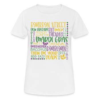 Karneval-Untergrundbahn-Kunst-Kostüm - Frauen T-Shirt atmungsaktiv - Weiß - Vorne - AI Model Female 172 dark (172cm)