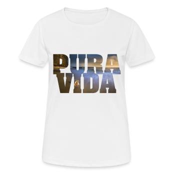 Pura Vida - Das Leben so, wie es sein soll - Frauen T-Shirt atmungsaktiv - Weiß - Vorne - AI Model Female 172 dark (172cm)