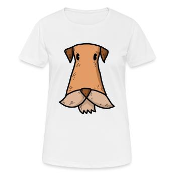 Airedale Terrier comic cartoon - Women's Breathable T-Shirt - white - Front - AI Model Female 172 dark (172cm)