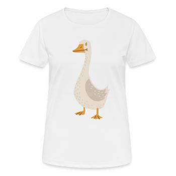 Gans (derpy) - Frauen T-Shirt atmungsaktiv - Weiß - Vorne - AI Model Female 172 dark (172cm)