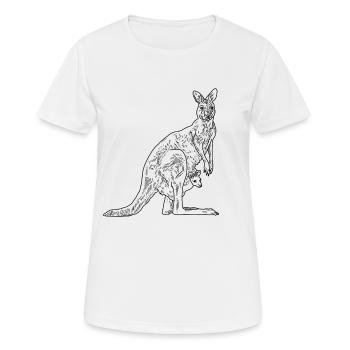 Känguru - Frauen T-Shirt atmungsaktiv - Weiß - Vorne - AI Model Female 172 dark (172cm)
