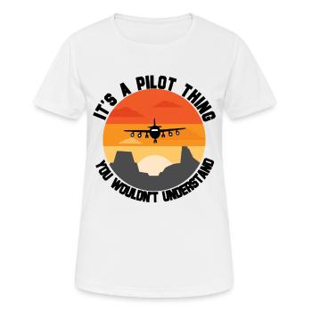 Pilot Luftwaffe Fliegen Fluglinie Copilot Geschenk - Frauen T-Shirt atmungsaktiv - Weiß - Vorne - AI Model Female 172 dark (172cm)