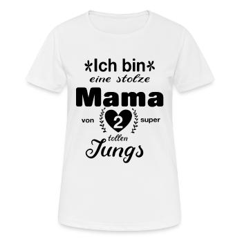 Stolze Mama Geschenk 2 Jungen Muttertag Kinder - Frauen T-Shirt atmungsaktiv - Weiß - Vorne - AI Model Female 172 dark (172cm)