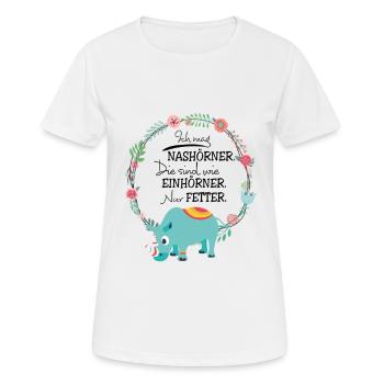 Nashorn Einhorn süß - Frauen T-Shirt atmungsaktiv - Weiß - Vorne - AI Model Female 172 dark (172cm)
