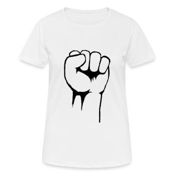poing - T-shirt respirant Femme - blanc - Devant - AI Model Female 172 dark (172cm)