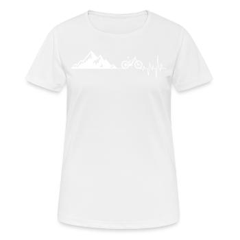 Herzschlag Berge Fahrrad - Frauen T-Shirt atmungsaktiv - Weiß - Vorne - AI Model Female 172 dark (172cm)
