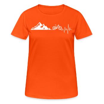Vélo de montagne Heartbeat - T-shirt respirant Femme - orange néon - Devant - AI Model Female 172 dark (172cm)