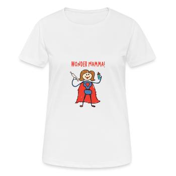 Wunder Mom - Frauen T-Shirt atmungsaktiv - Weiß - Vorne - AI Model Female 172 dark (172cm)