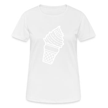 Eine Eistüte mit Softeis kaufen - Frauen T-Shirt atmungsaktiv - Weiß - Vorne - AI Model Female 172 dark (172cm)