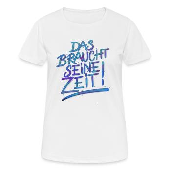 Zeit - Frauen T-Shirt atmungsaktiv - Weiß - Vorne - AI Model Female 172 dark (172cm)