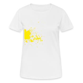 Une tache de couleur jaune comme art - T-shirt respirant Femme - blanc - Devant - AI Model Female 172 dark (172cm)