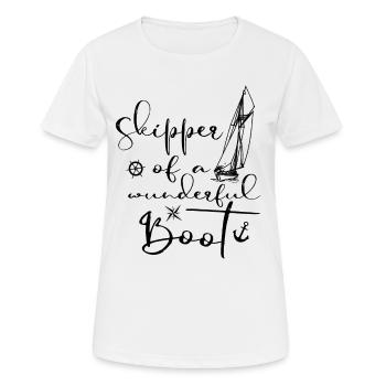 Skipper - Frauen T-Shirt atmungsaktiv - Weiß - Vorne - AI Model Female 172 dark (172cm)