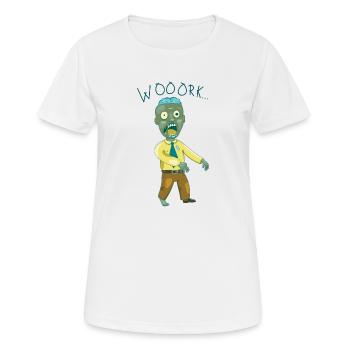 Le zombie de travail - T-shirt respirant Femme - blanc - Devant - AI Model Female 172 dark (172cm)