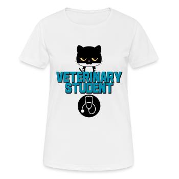 étudiant vétérinaire - T-shirt respirant Femme - blanc - Devant - AI Model Female 172 dark (172cm)