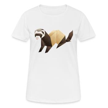 Origami Frettchen - Frauen T-Shirt atmungsaktiv - Weiß - Vorne - AI Model Female 172 dark (172cm)