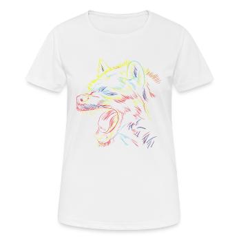 Kritzelei Hyäne - Frauen T-Shirt atmungsaktiv - Weiß - Vorne - AI Model Female 172 dark (172cm)