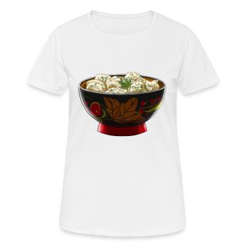 Russland Pelmeni Teller - Frauen T-Shirt atmungsaktiv - Weiß - Vorne - AI Model Female 172 dark (172cm)