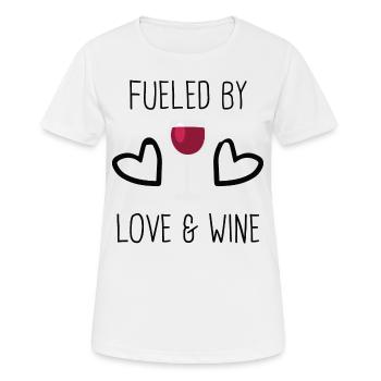 Vin & Amour | Vin rouge Vin rouge Vin rouge Cadeau - T-shirt respirant Femme - blanc - Devant - AI Model Female 172 dark (172cm)