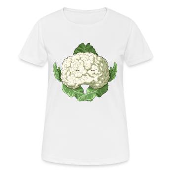 Fun Yoga Chou Légume Chou Chou Fleur - T-shirt respirant Femme - blanc - Devant - AI Model Female 172 dark (172cm)