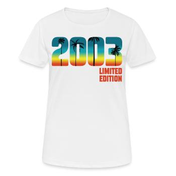 Jahrgang 2003 Limited Edition 20. Geburtstag - Frauen T-Shirt atmungsaktiv - Weiß - Vorne - AI Model Female 172 dark (172cm)