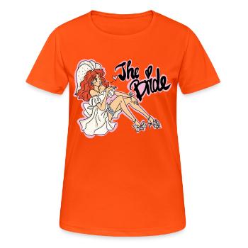 Die Braut - Hochzeit - la mariée - T-shirt respirant Femme - orange néon - Devant - AI Model Female 172 dark (172cm)