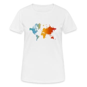 Carte du monde carte du monde - T-shirt respirant Femme - blanc - Devant - AI Model Female 172 dark (172cm)