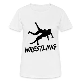 Grappling Martial Arts Wrestling - Frauen T-Shirt atmungsaktiv - Weiß - Vorne - AI Model Female 172 dark (172cm)