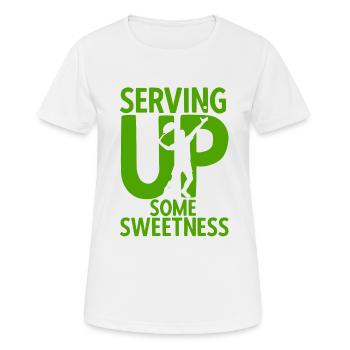 Tennisplatz Spruch Für Tennis - Frauen T-Shirt atmungsaktiv - Weiß - Vorne - AI Model Female 172 dark (172cm)