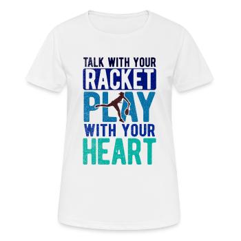 Tennisplatz Spruch Für Tennis - Frauen T-Shirt atmungsaktiv - Weiß - Vorne - AI Model Female 172 dark (172cm)