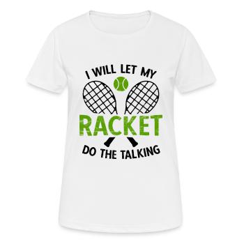 Tennisplatz Spruch Für Tennis - Frauen T-Shirt atmungsaktiv - Weiß - Vorne - AI Model Female 172 dark (172cm)