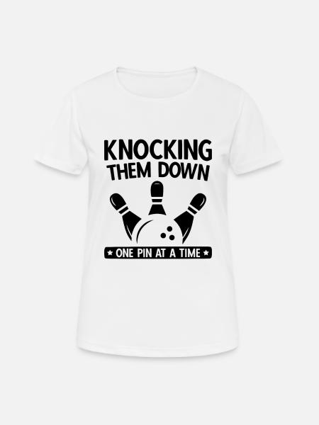 Bowling - Frauen T-Shirt atmungsaktiv - Weiß
