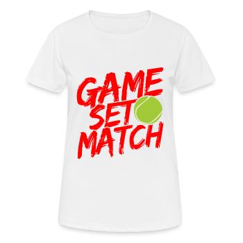 Tennisplatz Spruch Für Tennis - Frauen T-Shirt atmungsaktiv - Weiß - Vorne - AI Model Female 172 dark (172cm)