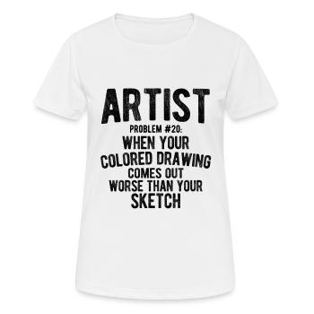 Maler Zeichner für Künstler - Frauen T-Shirt atmungsaktiv - Weiß - Vorne - AI Model Female 172 dark (172cm)