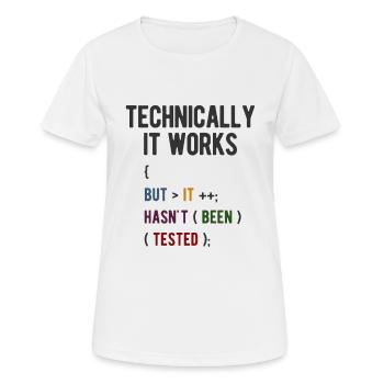 Software Ingenieur Informatiker Programmierer - Frauen T-Shirt atmungsaktiv - Weiß - Vorne - AI Model Female 172 dark (172cm)